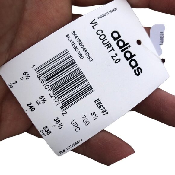 Brand New Adidas VL Court 2.0 Linen Glow Blue Size 7 - Picture 5 of 5